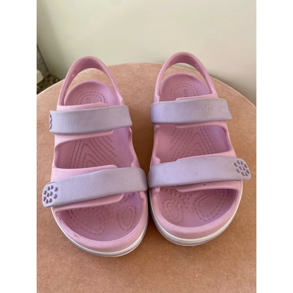 Crocs Bayaband Sandal Kids Size 11 Pink Lavender Excellent Strappy Water Shoe